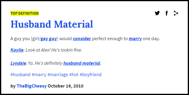 Husband material meaning