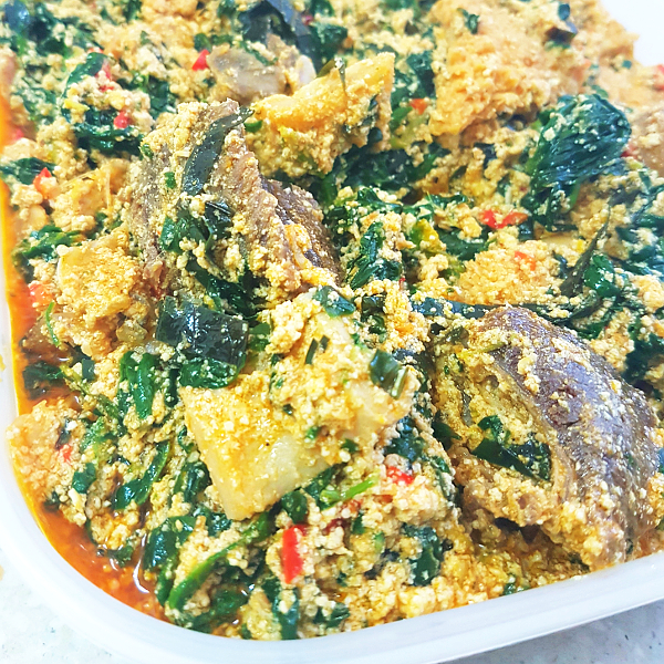 Pick the best type of swallow to eat this sick plate of Egusi with.
