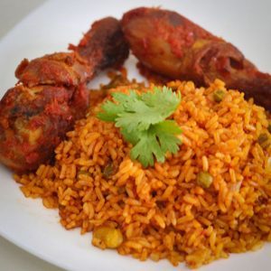 Jollof rice and Chicken