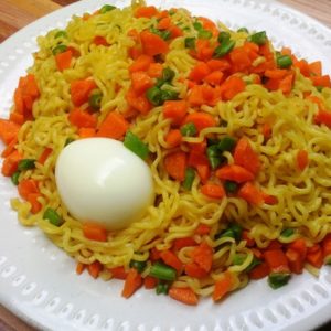 Noodles and eggs