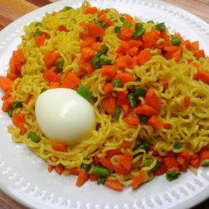 Noodles and egg