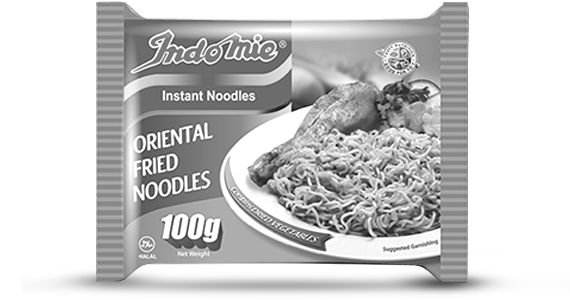 What's the main colour of the Indomie Oriental Noodles pack?