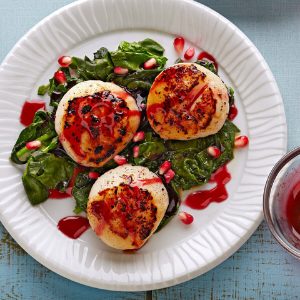 Seared Scallops and Baby Spinach