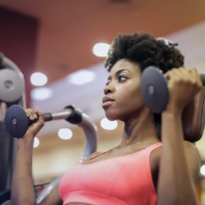 black woman in the gym