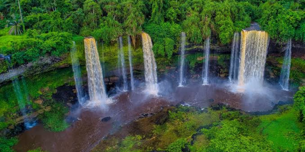 Where is Agbokim Waterfalls located?