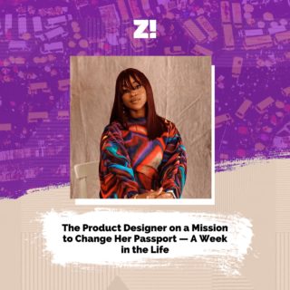 Photo of a woman sitting with the caption: The product designer on a mission to change her passport lola salehu