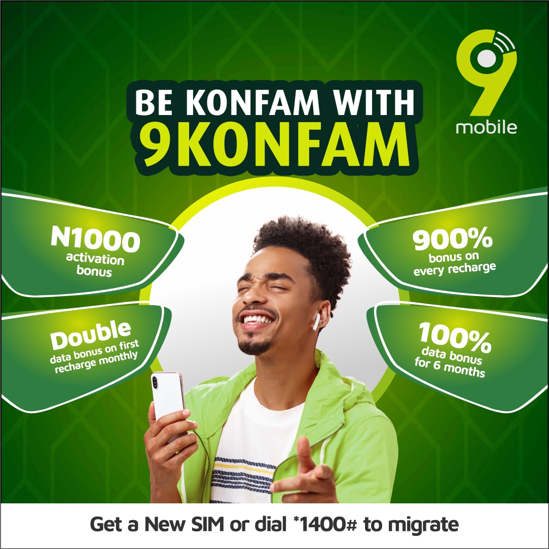 9mobile Offers Massive Voice and Data Bonuses With the New 9Konfam