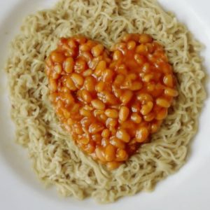 Noodles and baked beans