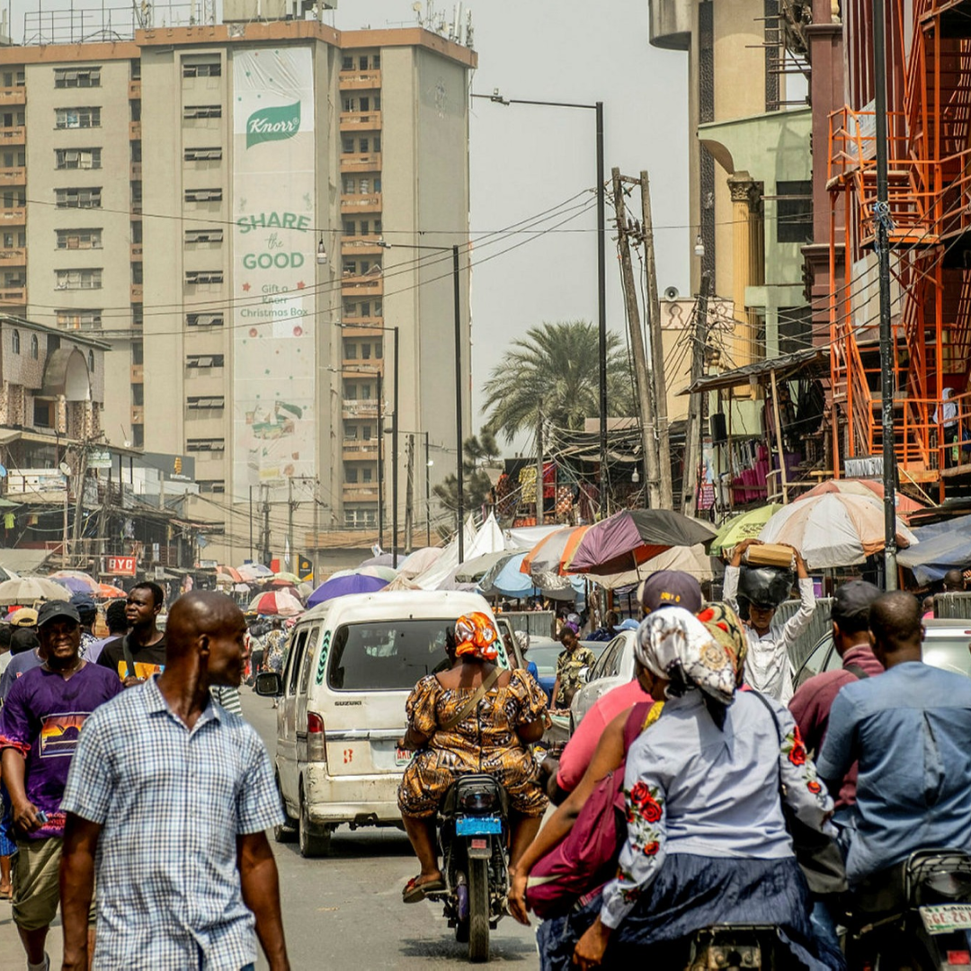 Image of Nigerians in a commercial district