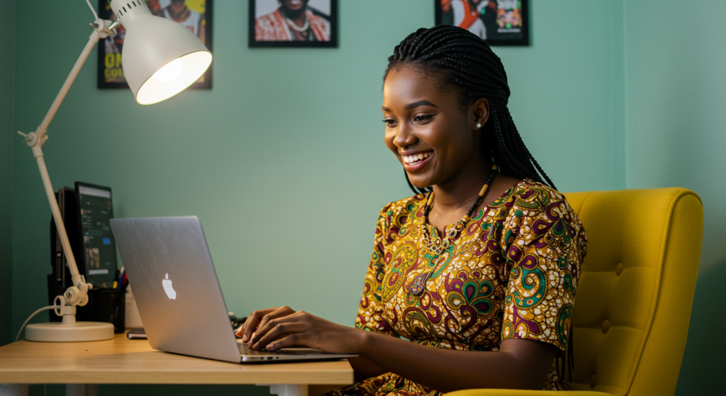 woman checking JAMB result